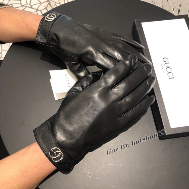 Gucci專櫃新款觸屏手套男士手套 古馳高檔羊皮手套 mmyj1672